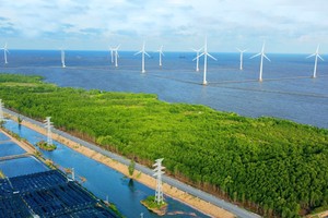 位于向灵乡的风电场是广治省风电项目最为集中的地区。