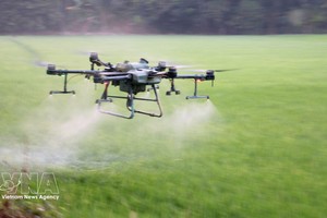 利用无人机喷洒农药，有效节省成本、人力和时间。