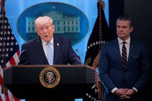 当地时间4月6日，美国总统特朗普举行新闻发布会。