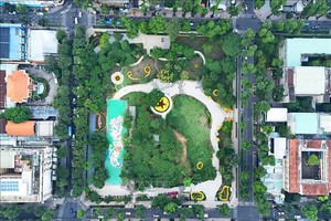 春和坊武文秦街8号地块自春节期间改造成临时公园以服务民众。图：洪达/越通社