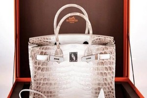 白化鳄鱼皮爱马仕手袋。图：资料图