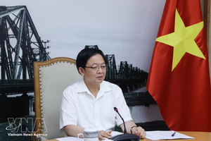 越南政府副总理胡国勇在会议上发表讲话。图自越通社