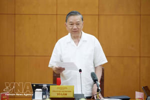党中央总书记、国家主席苏林发表讲话。图自越通社