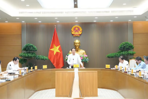 越南政府副总理黎进珠主持召开多次关于规范性法律文件核查情况的会议。越南司法部供图