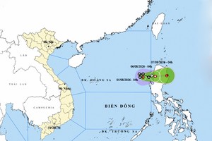  3号台风的位置和路径。图：thoitietvietnam.gov.vn