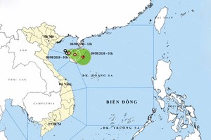 热带低气压位置与路径。图：thoitietvietnam.gov.vn