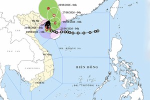 4号台风位置和路径。图：thoitietvietnam.gov.vn