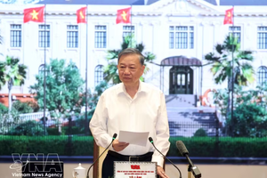 党中央总书记、国家主席苏林在工作会议发表讲话。图自越通社