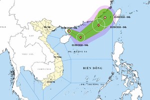 热带低气压的位置和路径。图：thoitietvietnam.gov.vn