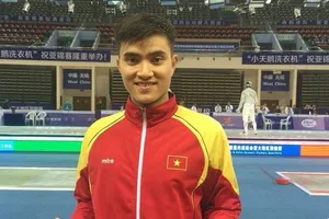 Thành An (nội dung kiếm chém) đặt quyết tâm có huy chương tại giải. Nguồn: tư liệu