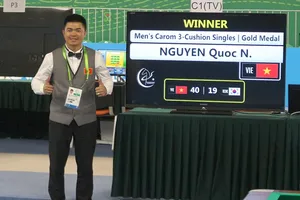 Quốc Nguyện chơi quá xuất sắc và giành thắng lợi. Ảnh: H.BÌNH