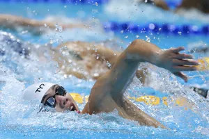 Huy Hoàng đã thi đấu vòng loại nội dung 1.500m tự do sở trường tại Hungary. Ảnh: D.P