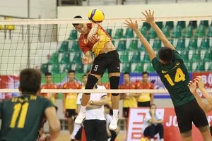 Chủ công Bùi Văn Quốc Duy (tấn công) đang là cầu thủ chơi hiệu quả của đội đương kim vô địch quốc gia Tràng An Ninh Bình. Ảnh: T.THẢO