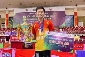 Nguyễn Huỳnh Anh Phi đã có danh hiệu VĐV chuyền 2 xuất sắc nhất giải bóng chuyền vô địch quốc gia 2022. Ảnh: ANH PHI