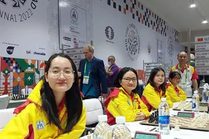 Đội cờ nữ Việt Nam đã có chiến thắng thứ 3 tại Olympiad 2022. Ảnh: A.THƯ