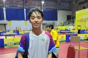 Bùi Hữu Huy đang là một trong những VĐV nam trẻ bóng bàn có chuyên môn tốt thời gian qua. Ảnh: NGUYỄN LONG