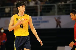 Chủ công Quản Trọng Nghĩa là một trong những tay đập quan trọng của bóng chuyền nam CAND tại Đại hội thể thao toàn quốc tới đây. Ảnh: DŨNG PHƯƠNG