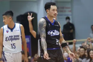 Đinh Thanh Tâm đã chơi hiệu quả ở trận bán kết thứ 2 mang về chiến thắng cho Hanoi Buffaloes. Ảnh: T.THẢO