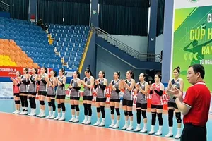 Đội tuyển bóng chuyền nữ Quân đội đặt mục tiêu vượt qua vòng bảng tại Đại hội thể thao toàn quốc năm nay. Ảnh: H.ĐIỆP