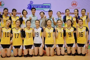 Nữ Thái Bình đã có chiến thắng đầu tiên tại Đại hội thể thao toàn quốc năm nay. Ảnh: T.DU