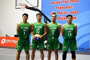 Đội nam bóng rổ 3x3 TPHCM đã giành HCV. Ảnh: VBF