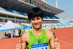 VĐV Nguyễn Trung Cường được tập trung đội tuyển quốc gia ở năm 2023. Ảnh: MINH CHIẾN