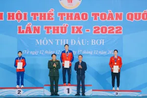 Ánh Viên là gương mặt xuất sắc của thể thao Quân đội tại Đại hội thể thao toàn quốc lần 9-2022 vừa qua. Ảnh: LƯỢNG LƯỢNG