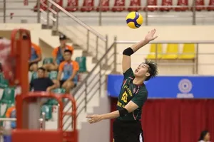 Tay đập Assanaphan Chantajorn tiếp tục góp mặt ở giải bóng chuyền vô địch quốc gia Việt Nam năm nay. Ảnh: T.THẢO