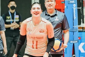 Cầu thủ Saisipaporn Janthawisut sẽ có mặt tham dự vòng 1 giải vô địch quốc gia 2023 cùng đội nữ G.Thái Bình. Ảnh: DIAMOND