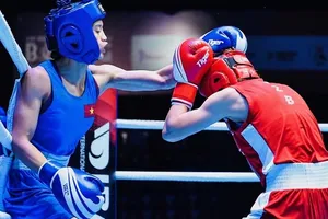 Nguyễn Thị Tâm (xanh) là 1 trong 9 tay đấm sẽ dự giải vô địch thế giới 2023. Ảnh: ASBC