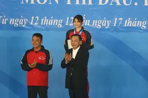 Quỳnh Như từng giành HCV 50m ngửa nữ tại Đại hội thể thao toàn quốc lần 9-2022 vào năm ngoái. Ảnh: LƯỢNG LƯỢNG