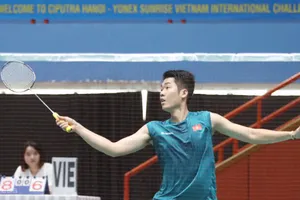 Lê Đức Phát đã có tấm vé vào bán kết đơn nam sau khi loại hạt giống số 1. Ảnh: LÂM VĂN