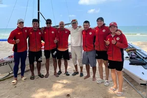 Đội sailing Việt Nam đang có mặt tại Campuchia. Ảnh: P.H.TÙNG