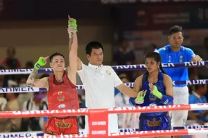 Bùi Yến Ly có tấm HCV môn muay tại hang 57kg nữ ở SEA Games 32. Ảnh: DŨNG PHƯƠNG