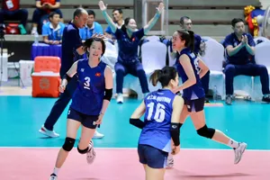 Đội tuyển bóng chuyền nữ Việt Nam không dựa AIMAG 2023 tại Thái Lan. Ảnh: DŨNG PHƯƠNG