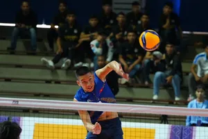 Nguyễn Văn Quốc Duy được tập cùng đội tuyển bóng chuyền nam Việt Nam mà không phải dự vòng chung kết giải hạng A toàn quốc năm nay. Ảnh: DŨNG PHƯƠNG