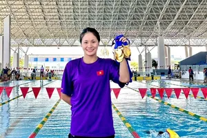 Võ Thị Mỹ Tiên kết thúc giải bơi trẻ vô địch quốc gia 2023 với vô số HCV cá nhân trong các nội dung tham dự. Ảnh: MỸ TIÊN