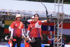 Cung thủ Ánh Nguyệt tham dự giải vô địch quốc gia 2023 ở Vĩnh Long trước khi lên đường dự ASIAD 19-2022. Ảnh: D.P