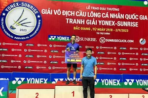 Tiến Minh đã vô địch đơn nam giải năm nay. Ảnh: VBF