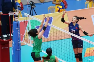 Hoàng Thị Kiều Trinh đang là một trong những cầu thủ thi đấu hiệu quả nhất của đội tuyển bóng chuyền nữ Việt Nam. Ảnh: VFV