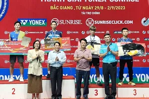 Nguyễn Tiến Minh vừa có ngôi vô địch cá nhân nam quốc gia 2023 nên đạt sự hưng phấn đáng kể để tiếp tục dự giải đồng đội hỗn hợp nam-nữ. Ảnh: MINH MINH