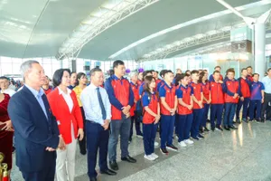 Đoàn thể thao Việt Nam chính thức lên đường tới Hàng Châu (Trung Quốc) dự ASIAD 19. Ảnh: CỤC TDTT