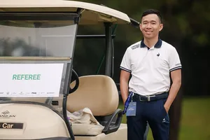 Trọng tài Bạch Cường Khang của môn golf là một trong những trọng tài Việt Nam được mời làm việc tại ASIAD 19. Ảnh: VGA