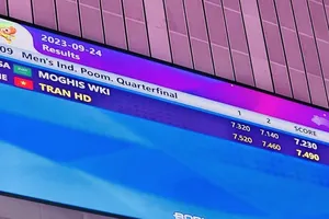 Kết quả thi đấu của Trần Hồ Duy tại tứ kết nội dung và sau trận này, võ sĩ lọt vào bán kết nên đã có cơ hội giành được huy chương. Ảnh: MINH MINH