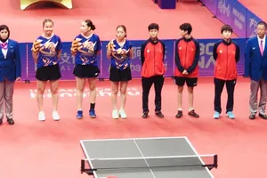 Các tay vợt nữ của bóng bàn Việt Nam có được kết quả tốt khi vào tứ kết đồng đội năm nay. Ảnh: MINH MINH