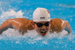 Quang Thuấn đã có tấm HCV nội dung 400m hỗn hợp cá nhân tại giải năm nay. Ảnh: D.P