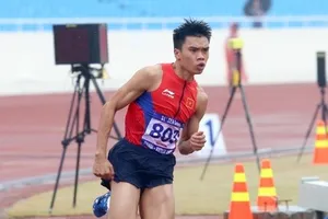 Lê Ngọc Phúc trở lại giải điền kinh vô địch quốc gia 2023 sau khi hết án cấm doping. Ảnh: BHT