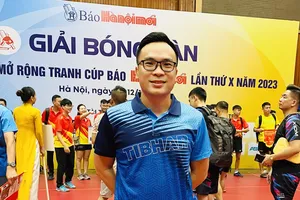 Trần Huy Bảo có mặt tại Hà Nội thi đấu giải để bảo vệ ngôi vô địch đơn nam đang giữ. Ảnh: MINH MINH