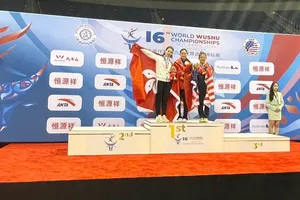 Phương Nhi giành được HCV quan trọng cho đội wushu Việt Nam ở giải vô địch thế giới 2023. Ảnh: MINH MINH