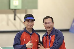 Phạm Quang Huy không có được kết quả tốt ở giải bắn súng vô địch quốc gia năm nay. Ảnh: LƯỢNG LƯỢNG